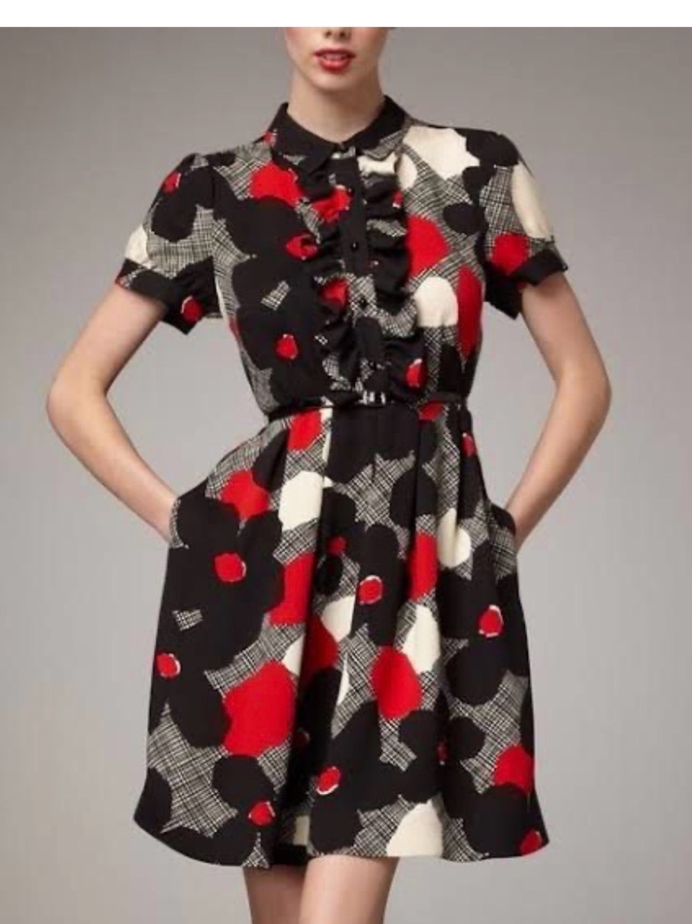 Kate Spade Black Floral-Print Dress - Size 10